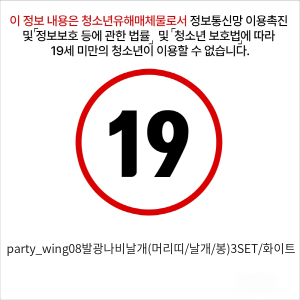 party_wing08발광나비날개(머리띠/날개/봉)3SET/화이트